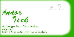 andor tick business card